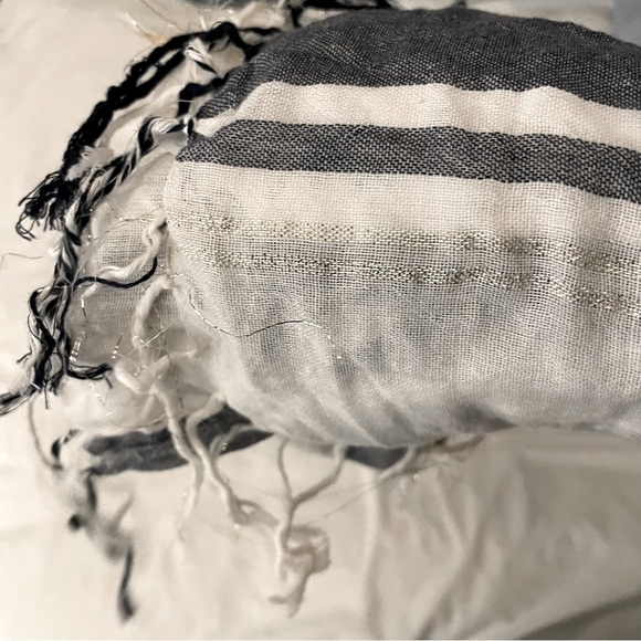 H&M Women’s Blue Striped Cotton Scarf - Picture 10 of 13